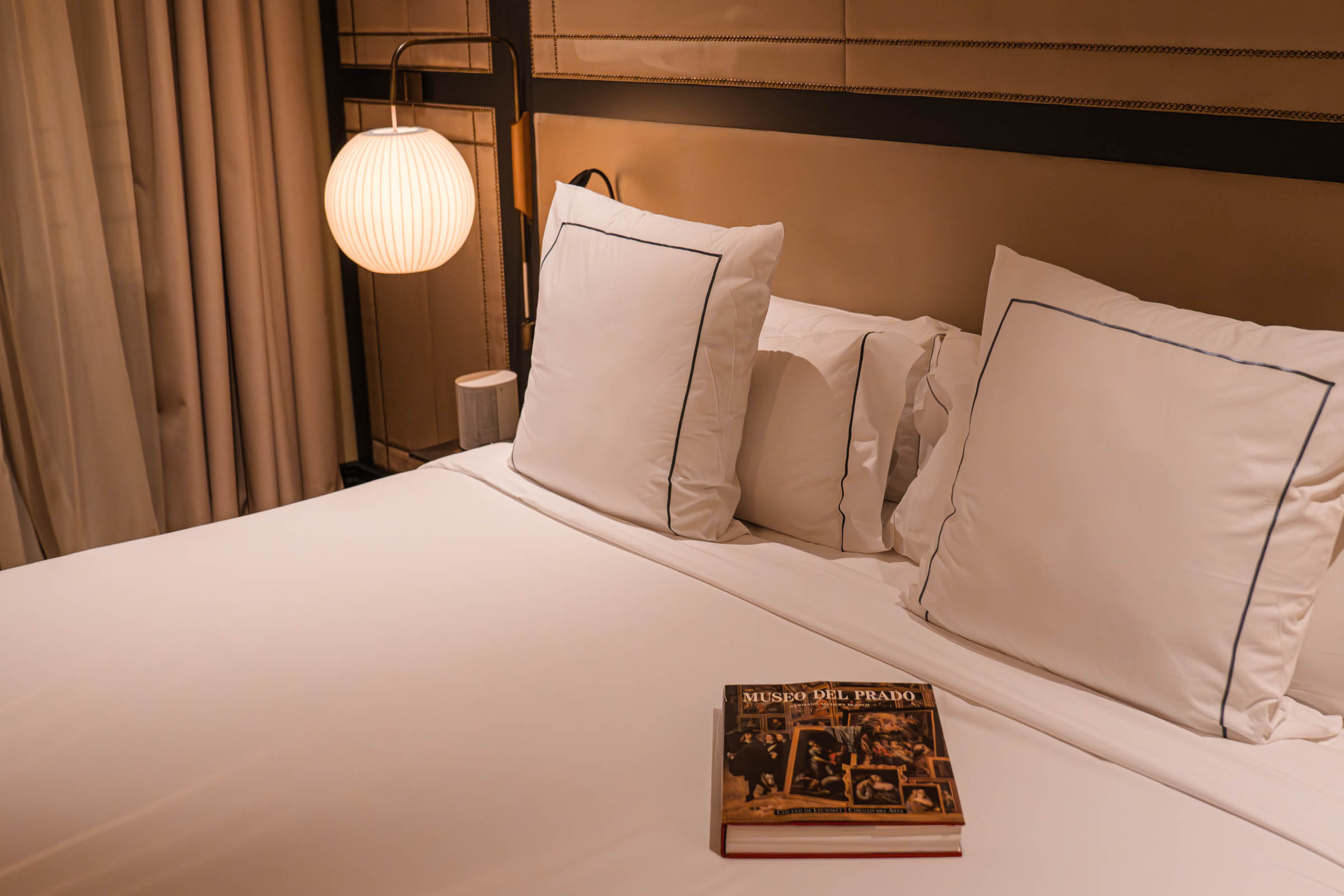 View of the luxurious bedroom in the Master Suite at the CoolRooms Palacio de Atocha Hotel. (Madrid, Spain)