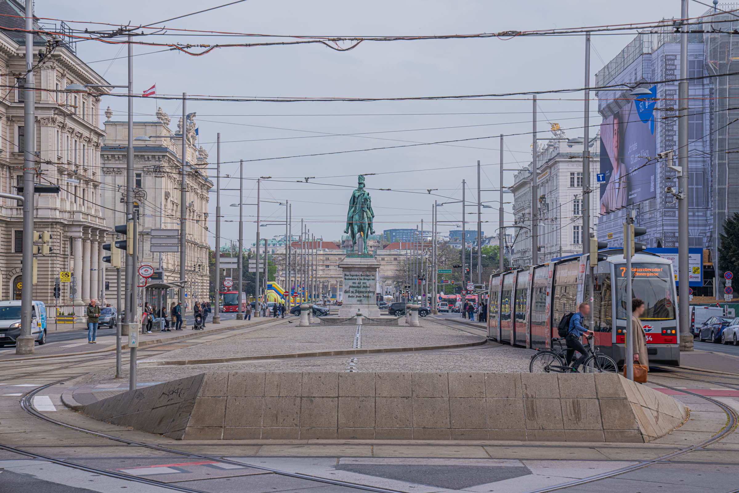 Schwarzenbergplatz square in Vienna with the equestrian monument and grand Ringstrasse-era palaces